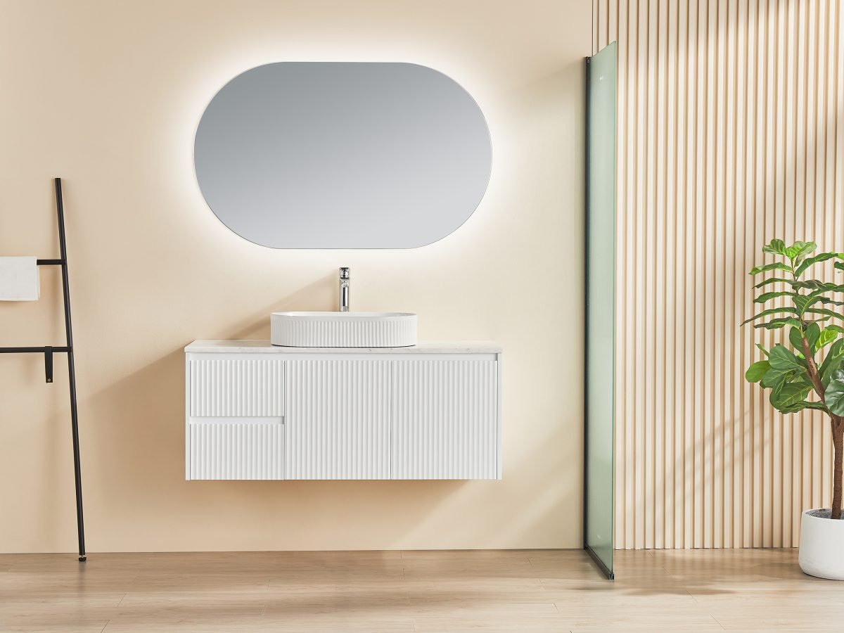 POSEIDON CB124LW BRINDABELLA WALL HUNG VANITY 1200MM LEFT HAND DRAWERS CABINET ONLY