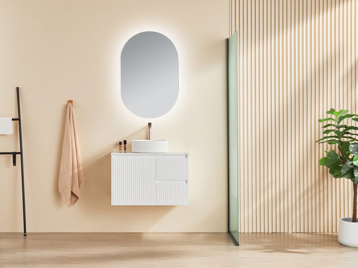 POSEIDON CB74RW BRINDABELLA WALL HUNG VANITY 750MM RIGHT HAND DRAWERS CABINET ONLY