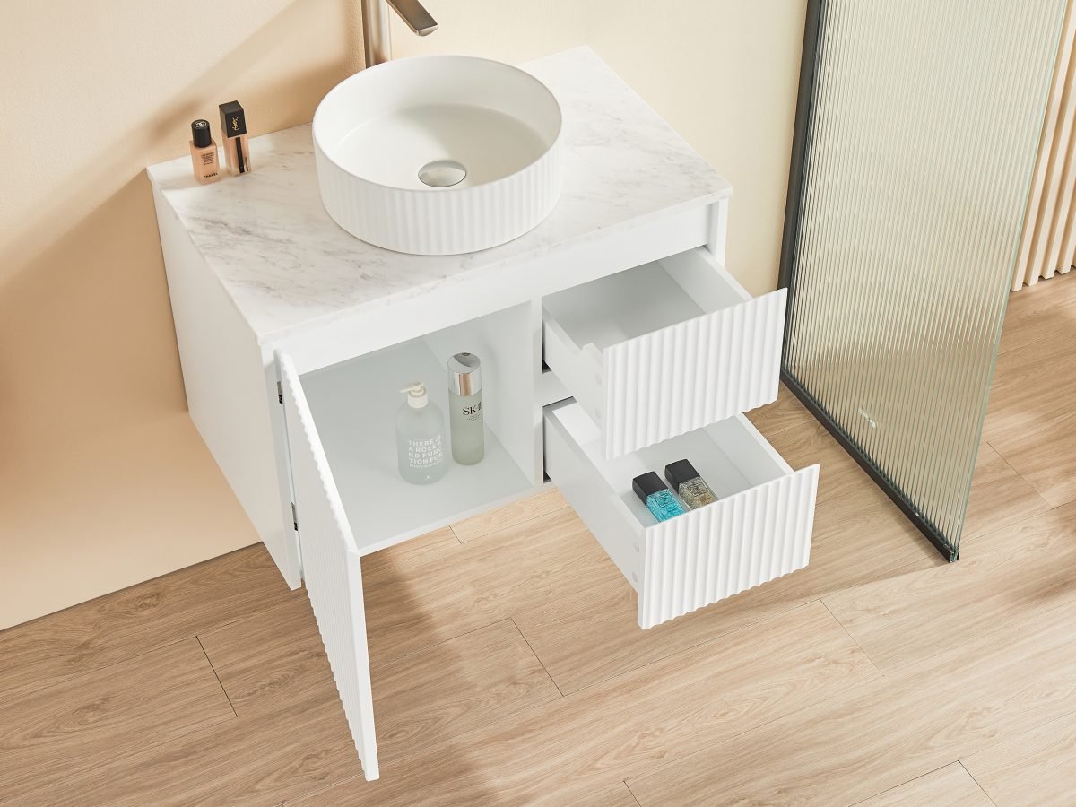POSEIDON CB74RW BRINDABELLA WALL HUNG VANITY 750MM RIGHT HAND DRAWERS CABINET ONLY