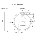 AQUAPERLA ABS-MLED-R3-6060GF ROUND FRAMED R3 LED MIRROR 600MM BRUSHED GOLD