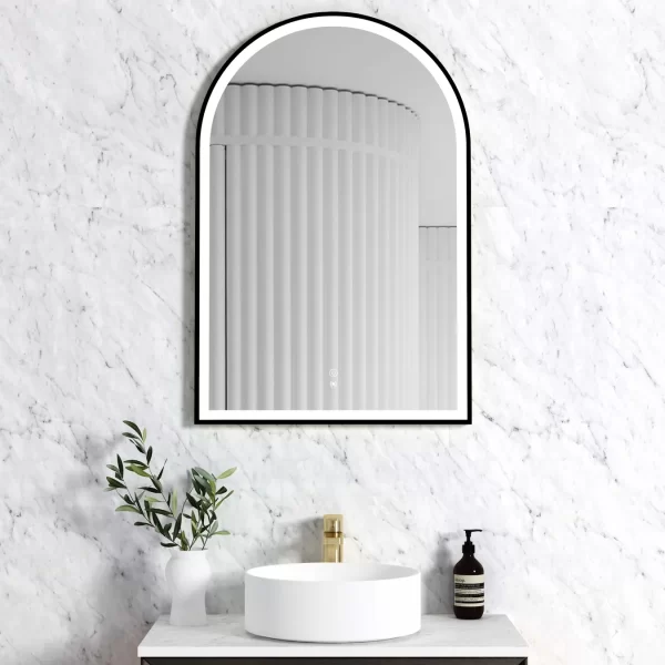 OTTI LED-AR9060B LED MIRROR ARCHIE 900X600 METAL FRAME MATTE BLACK