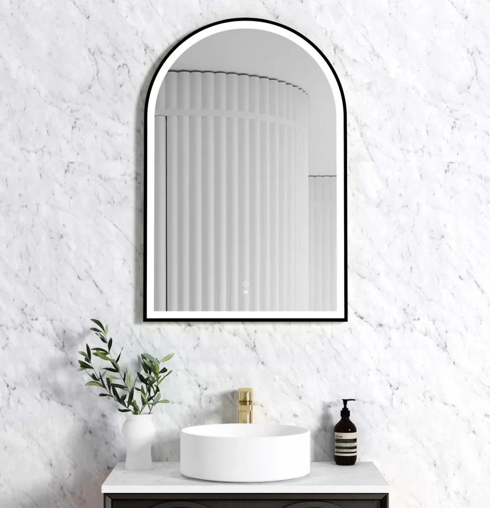 OTTI LED-AR9060B LED MIRROR ARCHIE 900X600 METAL FRAME MATTE BLACK