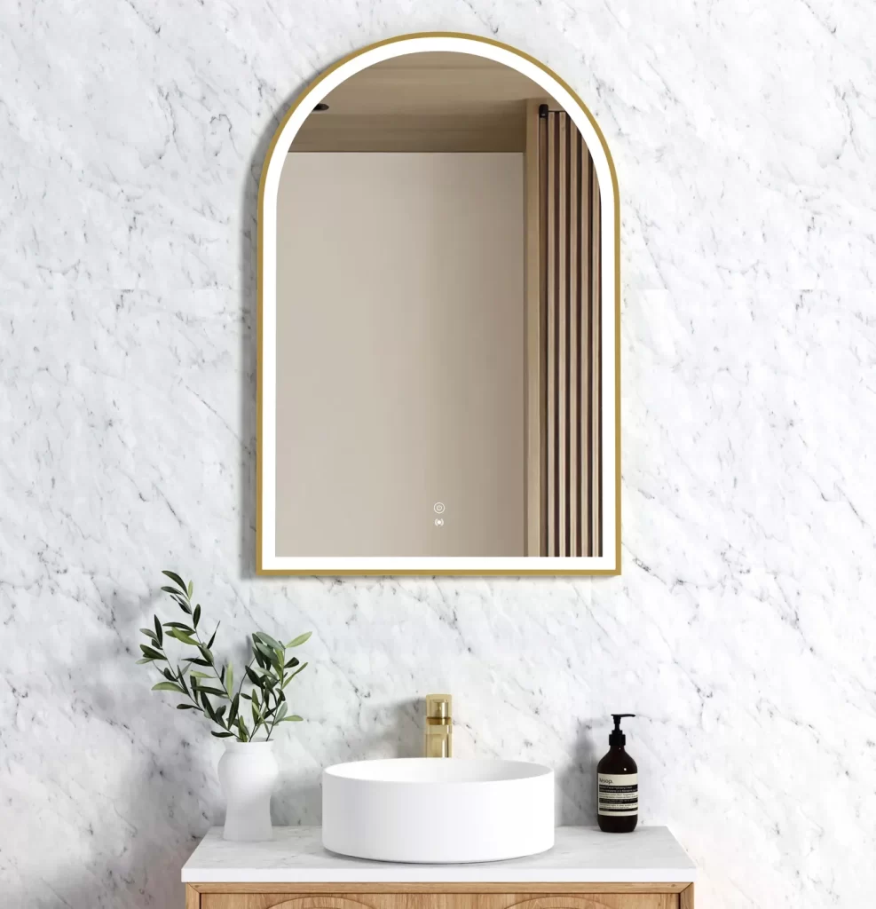 OTTI LED-AR9060G LED MIRROR ARCHIE 900X600 METAL FRAME BRUSHED GOLD