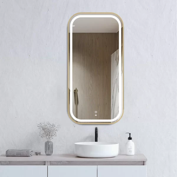 OTTI LED-SQM9045B NEWPORT SOFT SQUARE 900x450 METAL FRAME BRUSHED GOLD