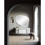 AQUAPERLA LM-ASY-1 ASYMMETRICAL 3 COLOR LIGHTING LED MIRROR 800X675MM WITH TOUCH SENSOR SWITCH