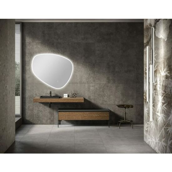 AQUAPERLA LM-ASY-2 ASYMMETRICAL 3 COLOR LIGHTING LED MIRROR 1000X844MM WITH TOUCH SENSOR SWITCH