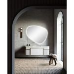 AQUAPERLA LM-ASY-2 ASYMMETRICAL 3 COLOR LIGHTING LED MIRROR 1000X844MM WITH TOUCH SENSOR SWITCH