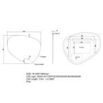 AQUAPERLA LM-ASY-2 ASYMMETRICAL 3 COLOR LIGHTING LED MIRROR 1000X844MM WITH TOUCH SENSOR SWITCH