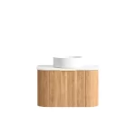 OTTI BOW750L BONDI FLUTED CURVE WALL HUNG VANITY 750 CABINET ONLY WOODLAND OAK