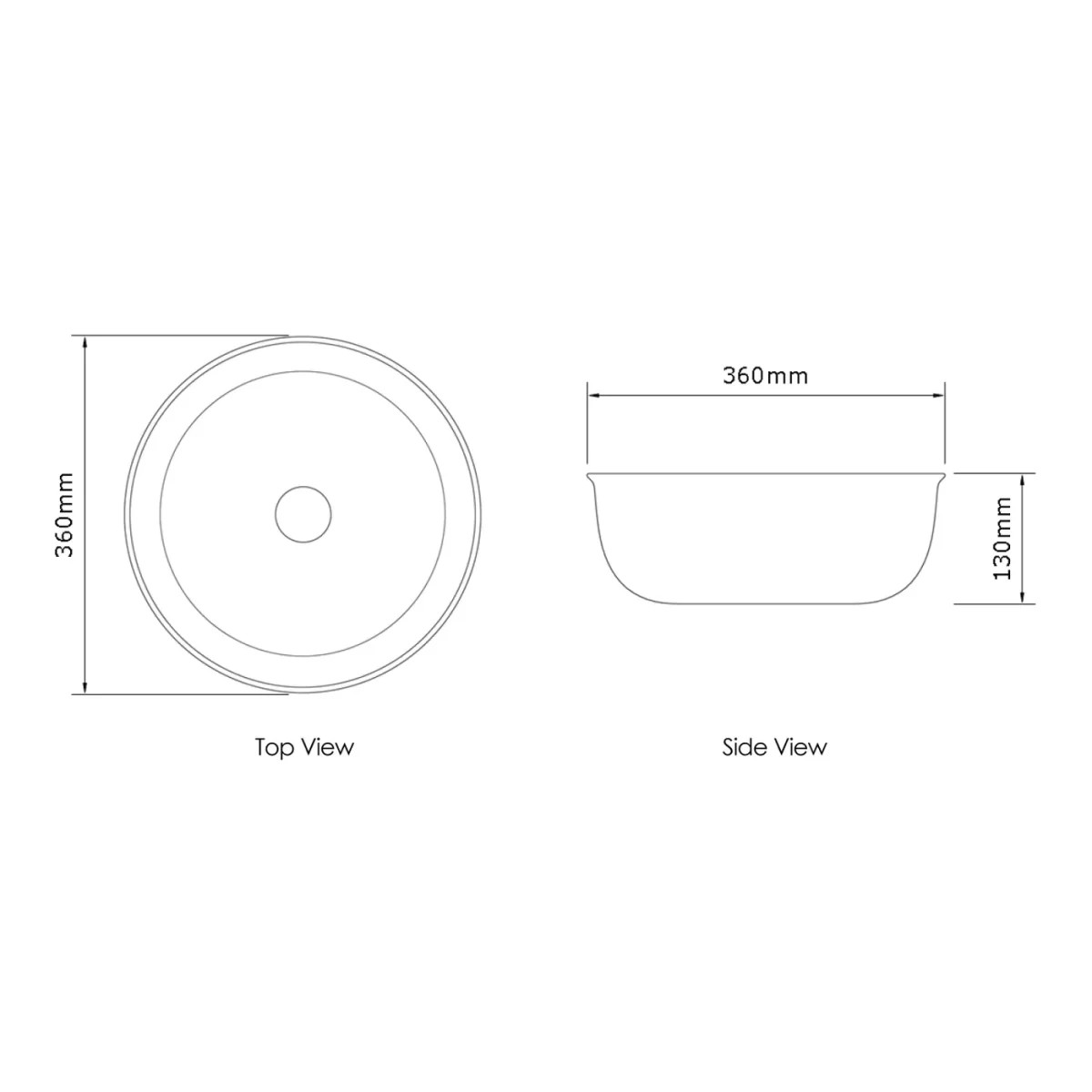 OTTI OT3636MB BRONTE ROUND ABOVE COUNTER BASIN MATTE BLACK