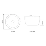 OTTI OT3636MB BRONTE ROUND ABOVE COUNTER BASIN MATTE BLACK