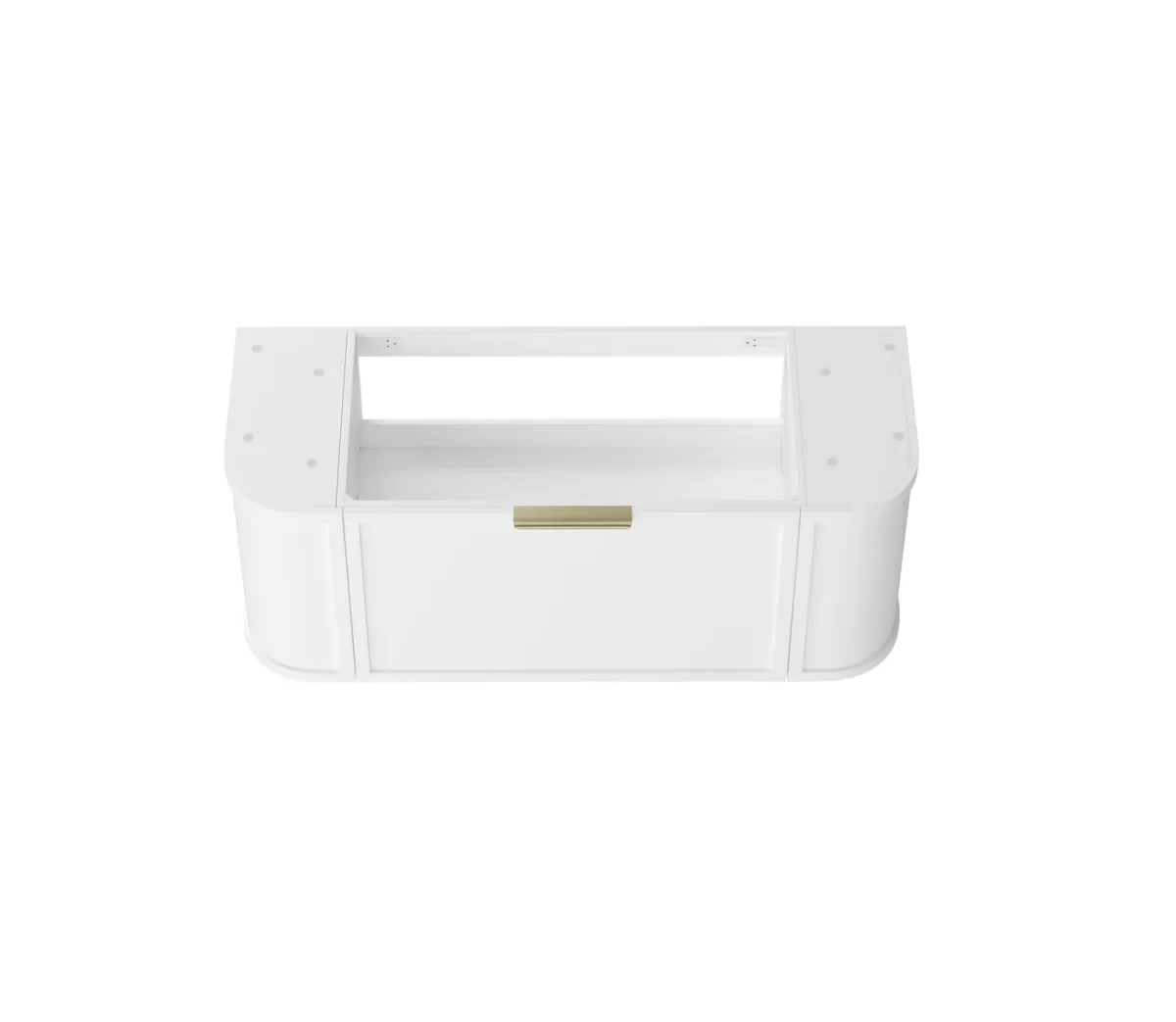 OTTI BOH1200W HAMPSHIRE CURVE WALL HUNG VANITY 1200 CABINET ONLY SATIN WHITE