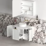 OTTI BOH750W HAMPSHIRE CURVE WALL HUNG VANITY 750 CABINET ONLY SATIN WHITE