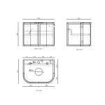 OTTI BOH600B HAMPSHIRE CURVE WALL HUNG VANITY 600 CABINET ONLY SATIN BLACK