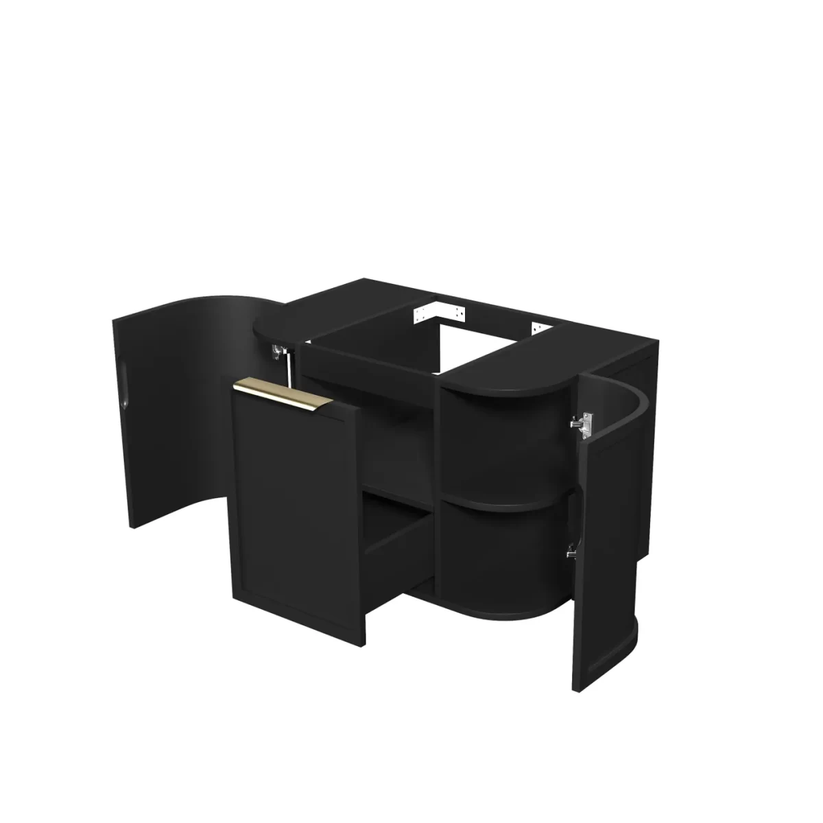 OTTI BOH750B HAMPSHIRE CURVE WALL HUNG VANITY 750 CABINET ONLY SATIN BLACK