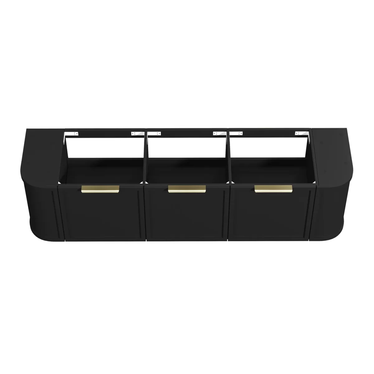 OTTI BOH1800B HAMPSHIRE CURVE WALL HUNG VANITY 1800 CABINET ONLY SATIN BLACK
