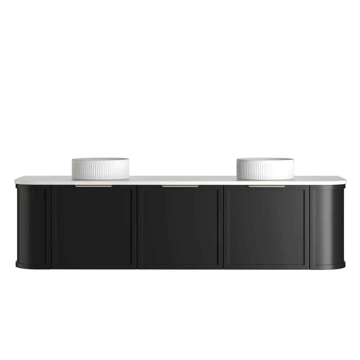 OTTI BOH1800B HAMPSHIRE CURVE WALL HUNG VANITY 1800 CABINET ONLY SATIN BLACK