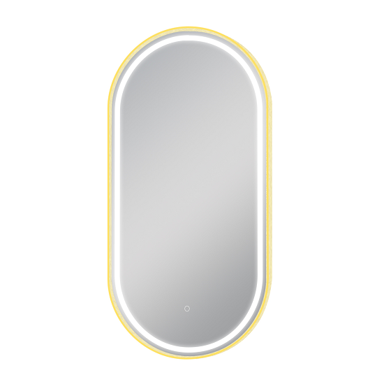 AQUAPERLA LM-MBG-LO50100 OVAL NON-LUMINOUS FRAMED MIRROR 500X1000MM BRUSHED GOLD