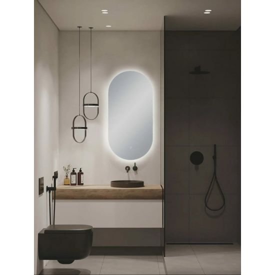 AQUAPERLA LM-LDO-BR OVAL 3 COLOR LIGHTING LED MIRROR 450X900MM WITH TOUCH SENSOR SWITCH