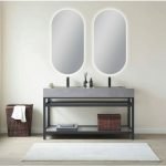 AQUAPERLA LM-LDO-BR OVAL 3 COLOR LIGHTING LED MIRROR 450X900MM WITH TOUCH SENSOR SWITCH