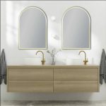 AQUAPERLA LM-UNI-MBG ARCH 3 COLOR LIGHTING FRAMED LED MIRROR 600X900MM BRUSHED GOLD