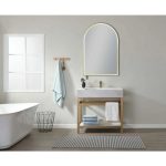 AQUAPERLA LM-UNI-MBG ARCH 3 COLOR LIGHTING FRAMED LED MIRROR 600X900MM BRUSHED GOLD