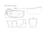 UNICASA CLARA FREESTANDING BATH GLOSS WHITE