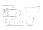 UNICASA CLARA FREESTANDING BATH GLOSS WHITE