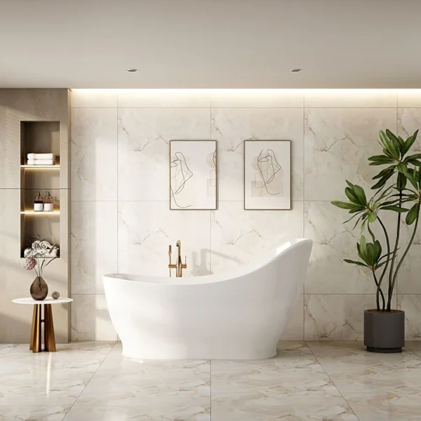UNICASA CLARA FREESTANDING BATH GLOSS WHITE