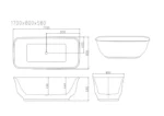 UNICASA LIBRA FREESTANDING BATH 1700MM GLOSS WHITE