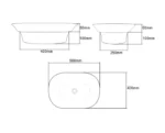 Inspire-IS4059R-Artis Oval 610x440x210 Semi Recessed Basin