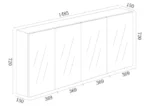 UNICASA BIMP-1504-GW BIANCA SHAVING CABINET 1500MM GLOSS WHITE