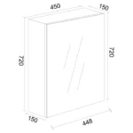 UNICASA BIMP-451-GW BIANCA PVC SHAVING CABINET 450MM GLOSS WHITE