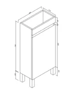 UNICASA BIPS-40L-GW SMALL SPACE FREESTANDING PVC VANITY 400MM GLOSS WHITE