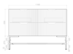 ABS RIVA FS1200D-AO BALI FLUTED FREESTANDING VANITY 1200MM DOUBLE BOWL AMERICAN OAK