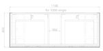 ABS RIVA FS1200D-AO BALI FLUTED FREESTANDING VANITY 1200MM DOUBLE BOWL AMERICAN OAK