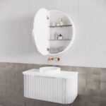 ABS RIVA WH900-MW BERGEN CURVE FLUTED WALL HUNG VANITY 900MM MATTE WHITE