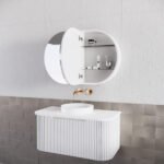 ABS RIVA WH900-MW BERGEN CURVE FLUTED WALL HUNG VANITY 900MM MATTE WHITE