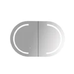 UNICASA AT-9060O-MW ATHENA OVAL LED WALL HUNG DOUBLE DOOR SHAVING CABINET 900x600MM MATTE WHITE