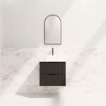 ABS RIVA WH600-MB BALI FLUTED WALL HUNG VANITY 600MM MATTE BLACK