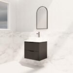 ABS RIVA WH600-MB BALI FLUTED WALL HUNG VANITY 600MM MATTE BLACK