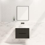 ABS RIVA WH750-MB BALI FLUTED WALL HUNG VANITY 750MM MATTE BLACK