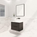 ABS RIVA WH750-MB BALI FLUTED WALL HUNG VANITY 750MM MATTE BLACK