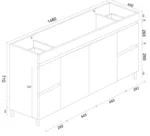 UNICASA BIP-150L-GW BIANCA FREESTANDING PVC VANITY 1500MM GLOSS WHITE