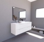 ABS RIVA WH1200-MW BALI FLUTED WALL HUNG VANITY 1200MM SINGLE BOWL MATTE WHITE