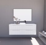ABS RIVA WH1200-MW BALI FLUTED WALL HUNG VANITY 1200MM SINGLE BOWL MATTE WHITE