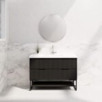 ABS RIVA FS1200-MB BALI FLUTED FREESTANDING VANITY 1200MM SINGLE BOWL MATTE BLACK