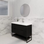 ABS RIVA FS1200-MB BALI FLUTED FREESTANDING VANITY 1200MM SINGLE BOWL MATTE BLACK