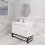 ABS RIVA FS1200-MW BALI FLUTED FREESTANDING VANITY 1200MM SINGLE BOWL MATTE WHITE