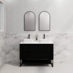 ABS RIVA FS1200D-MB BALI FLUTED FREESTANDING VANITY 1200MM DOUBLE BOWL MATTE BLACK